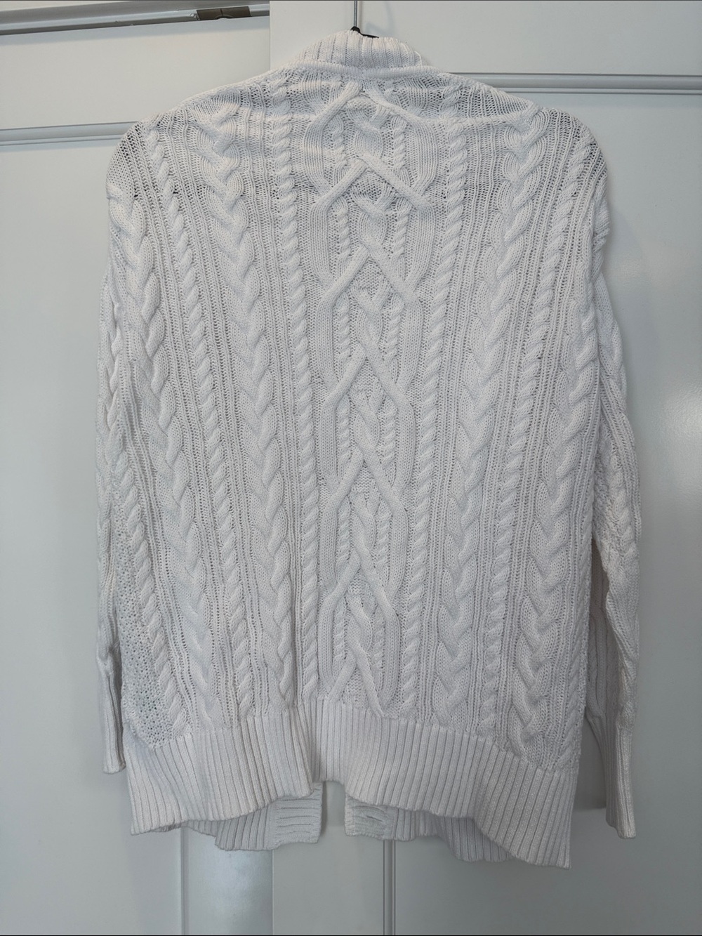 J. Crew White Cable-Knit Shawl Collar Cardigan - Picture 4 of 4